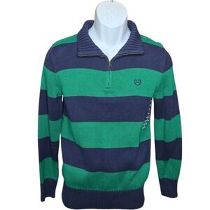 Chaps Boys Preppy Academia Half Zip Sweater Size‎ Large 14–16 Cabin Lodge Cotton